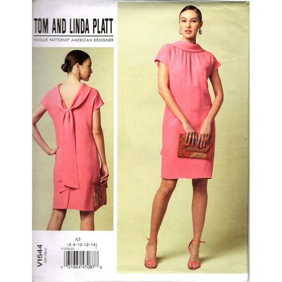 Vogue V1544 Misses 6 to 14 Tom and Linda Platt Fitted Dress UNCUT Sewing Pattern - Picture 3 of 3